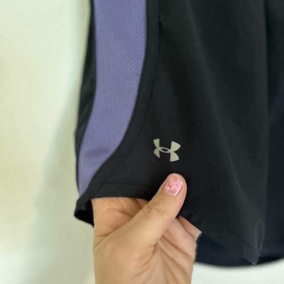 Under Armour Women's Speed Stride Black and Purple Large - Picture 4 of 11